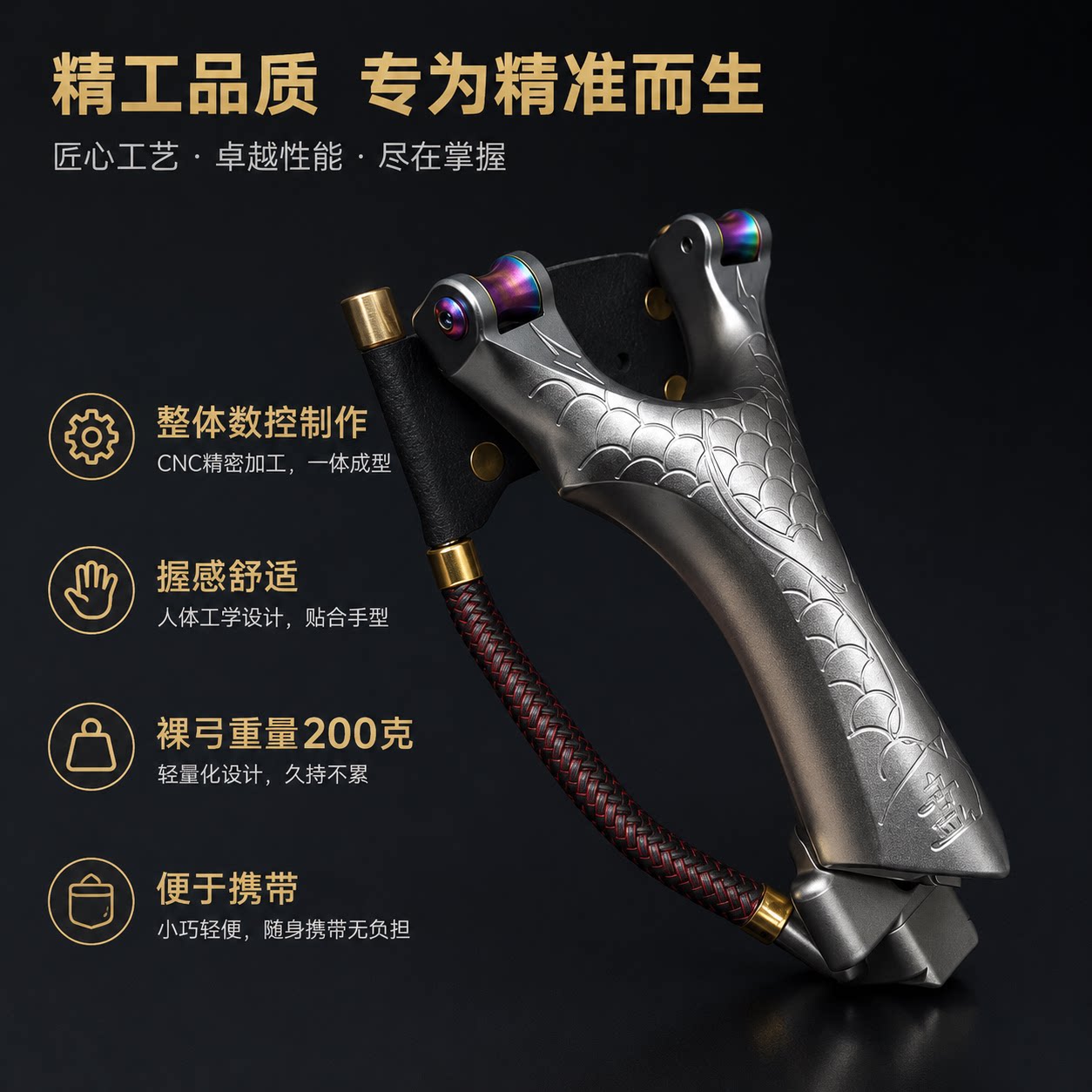 新款盘龙七代滑轮弓7075航空铝数控正品盘龙滑轮弓炫彩钛合金滑轮