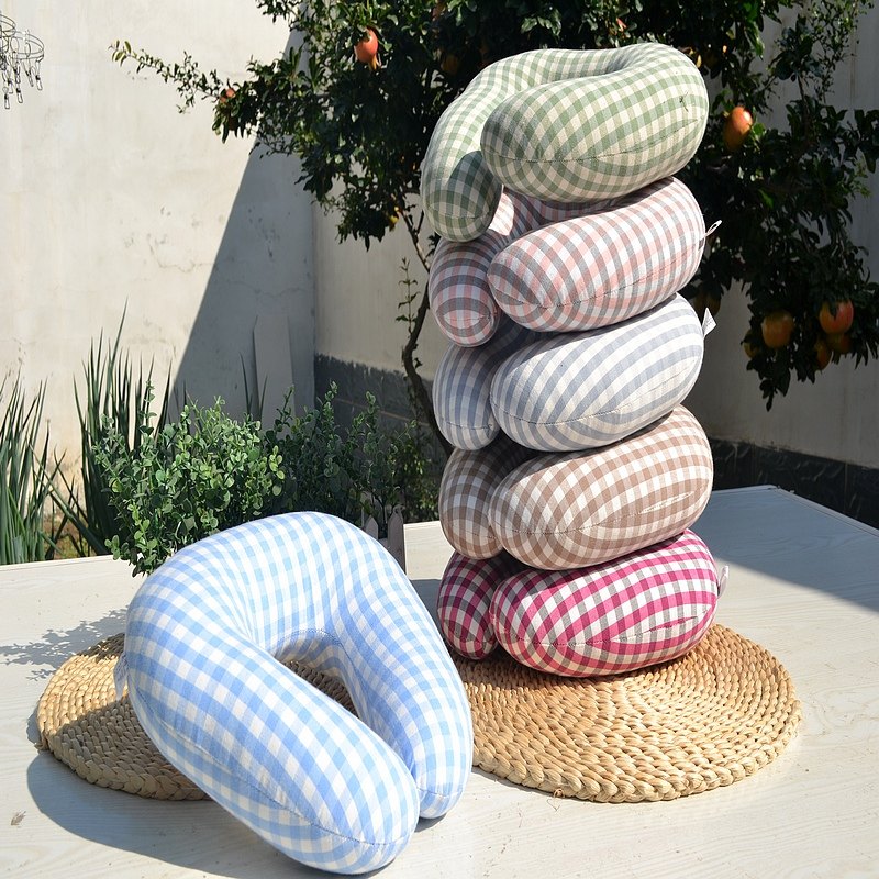 纯棉粗布U形枕高弹不变形