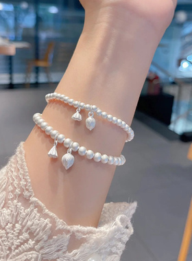 金町古法莲蓬纯银两世欢银手链女款999足银轻奢小众手饰生日礼物