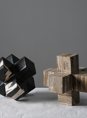 客厅装饰品摆件天然石头木化石