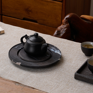 简约茶台茶具茶杯托盘壶承天然木化石干泡台隔热垫茶室桌面摆件