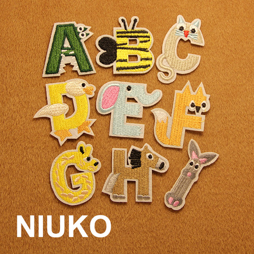 精致布标可爱字母卡通NIUKO布贴