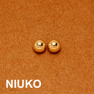 NIUKO 饰衬衣针织钮扣子辅料扣扭 简约金属珠珠小纽扣金色衬衫 扣装