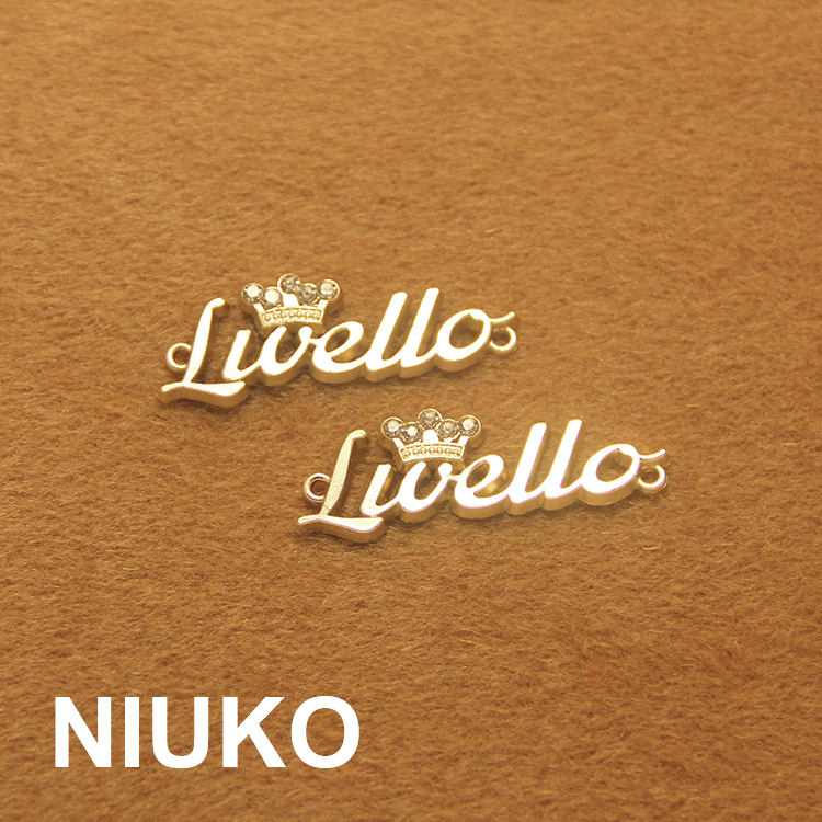 NIUKO 精致金色金属字母皇冠水钻装饰挂件手缝配件 服装包饰品DIY