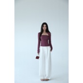 莱塞尔亚麻直筒休闲裤