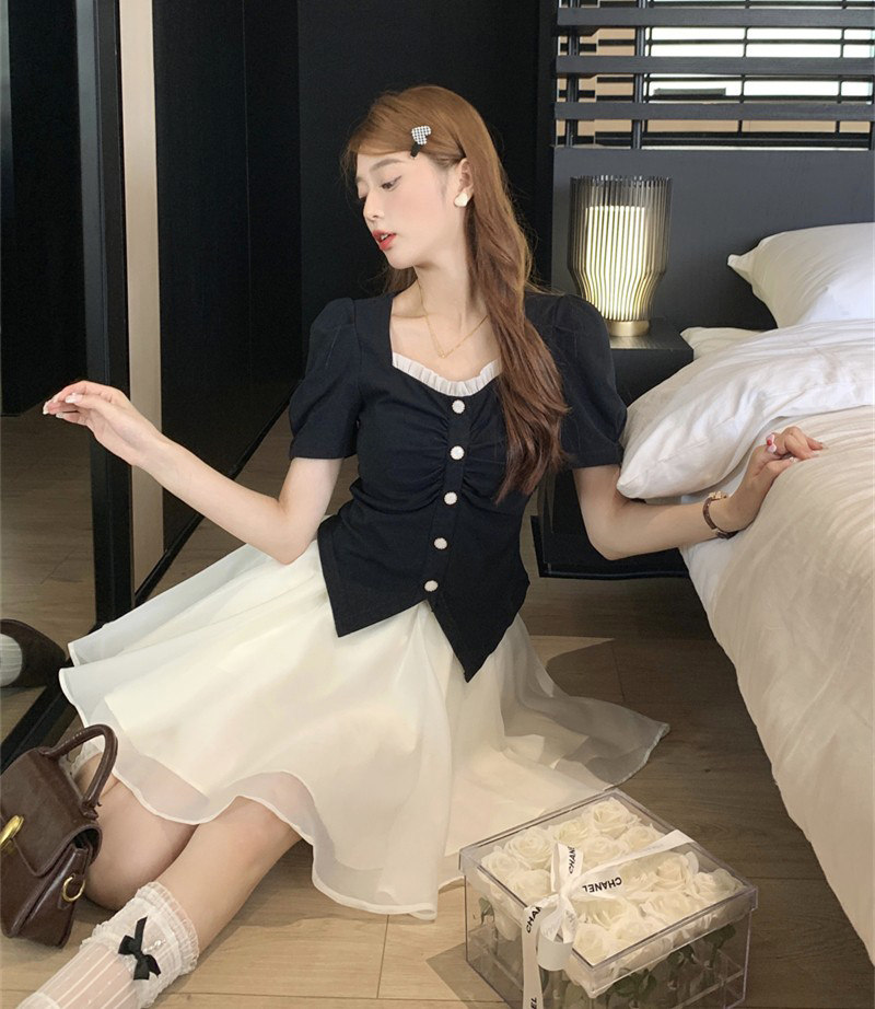 플러스 사이즈 여성 핫 걸 화이트 스커트 슬리밍 바디 커버 슈트 여름 지방 MMA 스커트 여성 투피스 세트