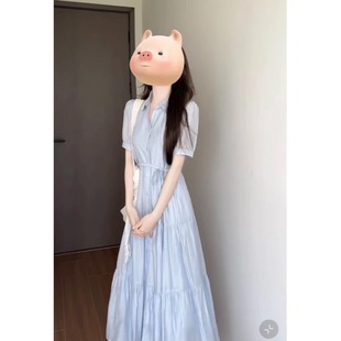 高级感垂感衬衫 大码 连衣裙女夏季 法式 裙胖MM遮肚显瘦裙子 微胖短袖