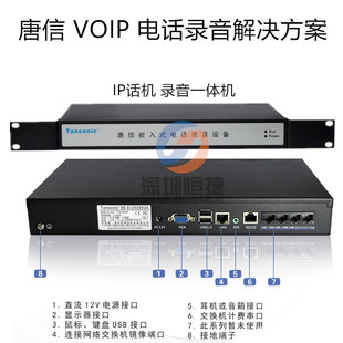 唐信嵌入式电话录音设备 IP网络话机录音一体机实时监听自动备份
