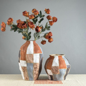 侘寂风手绘陶瓷花瓶日式 禅意摆件样板间民宿茶室客厅玄关复古花器