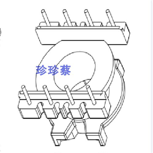 PQ20高频变压器磁芯骨架立式4+4针  20套一包