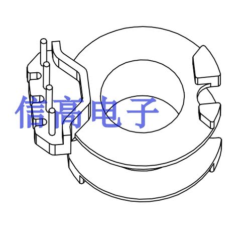 RM10变压器磁芯立式骨架4+0针