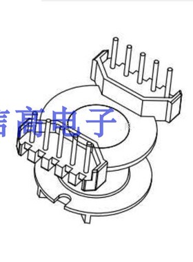 RM10电源电机变压器磁芯骨架立式5+5针