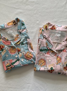 国N单圆单6*8~夏季KAKAO联M少女风可爱通体印花连衣裙睡裙睡衣女