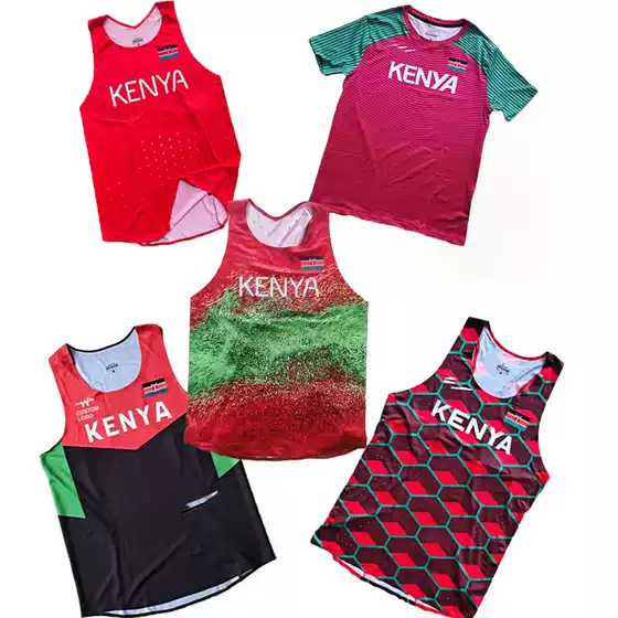 Kenya 2021 Athletics Team 2020 Tokyo Marathon Athletics Vest Athletics Uniform Customized Logo Athlete Version