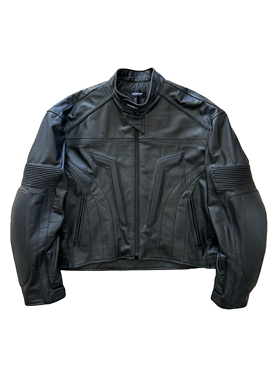 UNKNOWNWORLD 重磅高亮牛皮/做旧廓形结构轮廓机车服外套皮衣夹克