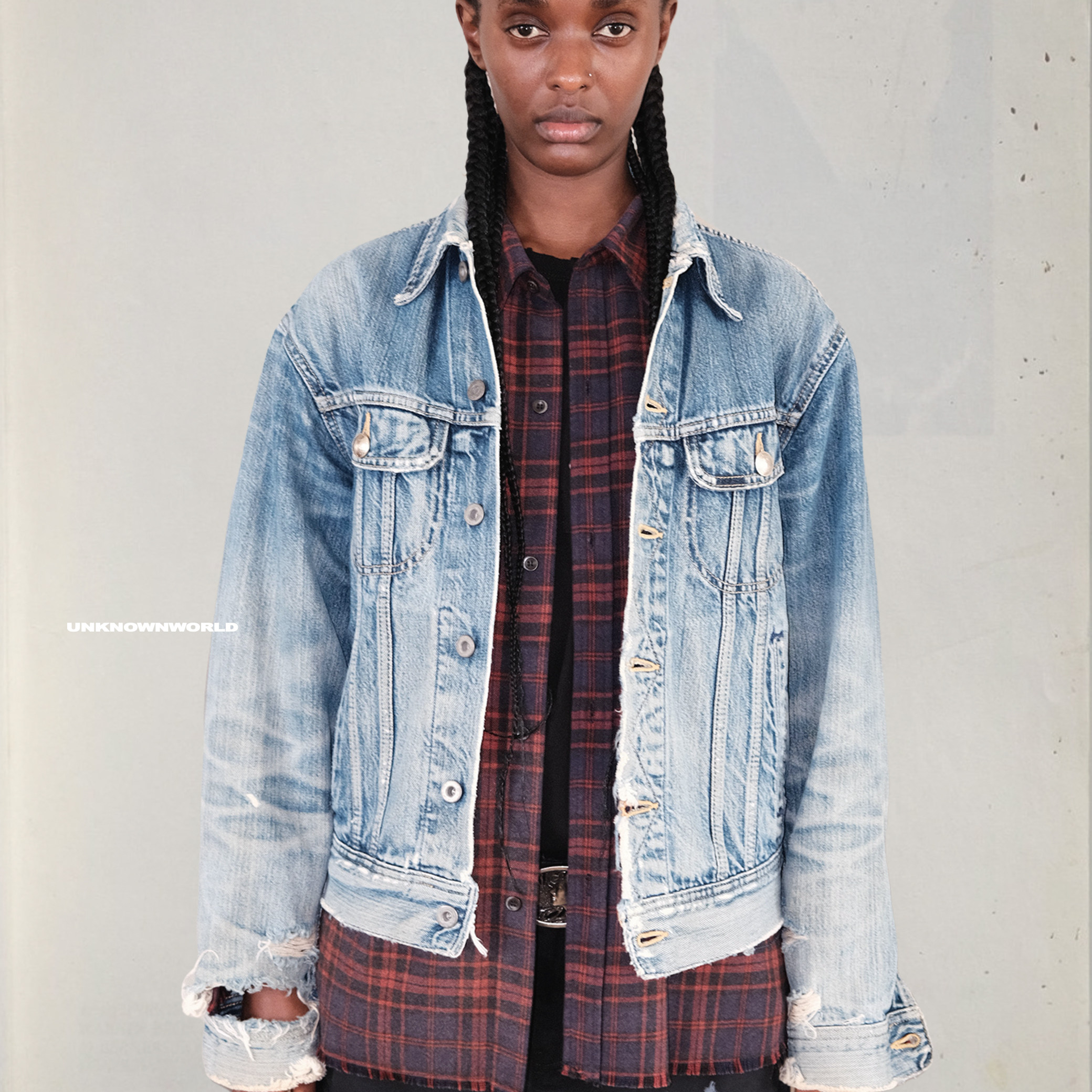 UNKNOWNWORLD 25FW 恶魔季大破坏飓风水洗合身剪裁牛仔夹克,男装,牛仔外套,淘宝优惠券,粉丝福利购,淘宝优惠卷