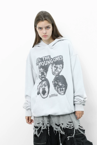Unknownworld FW19 Ужасные элементы печати, мыть, старый курс с капюшоном, мужская доска для тела
