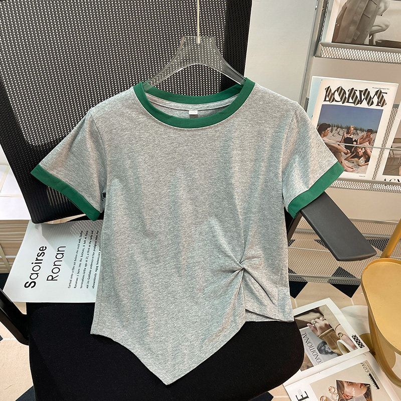纯棉T恤女士短袖短款正肩上衣服爆款2026新款夏超火减龄修身显瘦