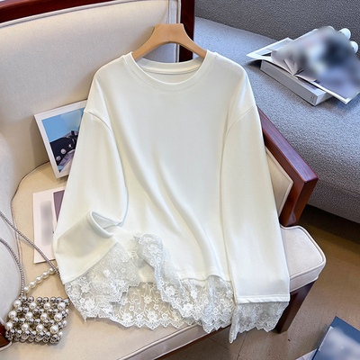 蕾丝德绒打底衫女秋冬内搭加绒中长款长袖T恤上衣服爆款2025新款
