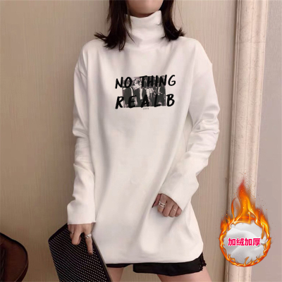 半高领中长款德绒打底衫女秋冬内搭加绒长袖T恤上衣爆款2025新款