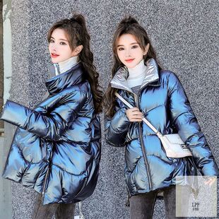 2024反季羽绒棉服亮面免洗短款冬季韩版大码宽松棉衣外套女