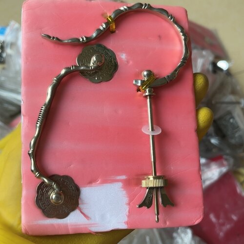 鸟笼配件白铜竹节钩鸟笼钩竹笼配件特杆长7.5绣眼相思钩广笼小