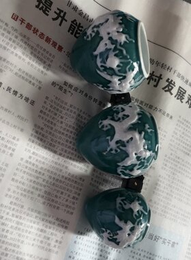 景德镇陶瓷鸟笼杯画眉杯双龙戏珠1.8卡位竹笼鸟食罐广东画眉笼