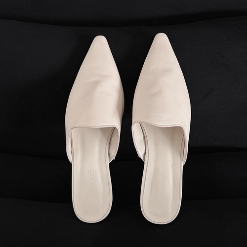 Mia手工高级感真皮穆勒鞋