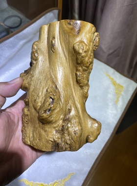 老树根笔筒 天然树根纹理细腻 高度15厘米左右
