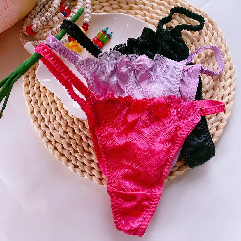 外贸原单高端女士性感缎面一根带丁字裤大蝴蝶结可爱内裤,女士内衣/男士内衣/家居服,女丁字裤,淘宝优惠券,粉丝福利购,淘宝优惠卷