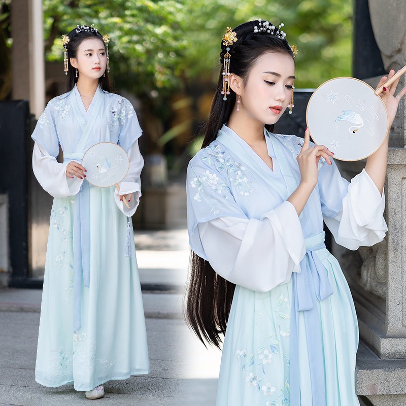 1823实拍浅交领半壁改良魏晋汉服汉元素女装春夏秋日常服