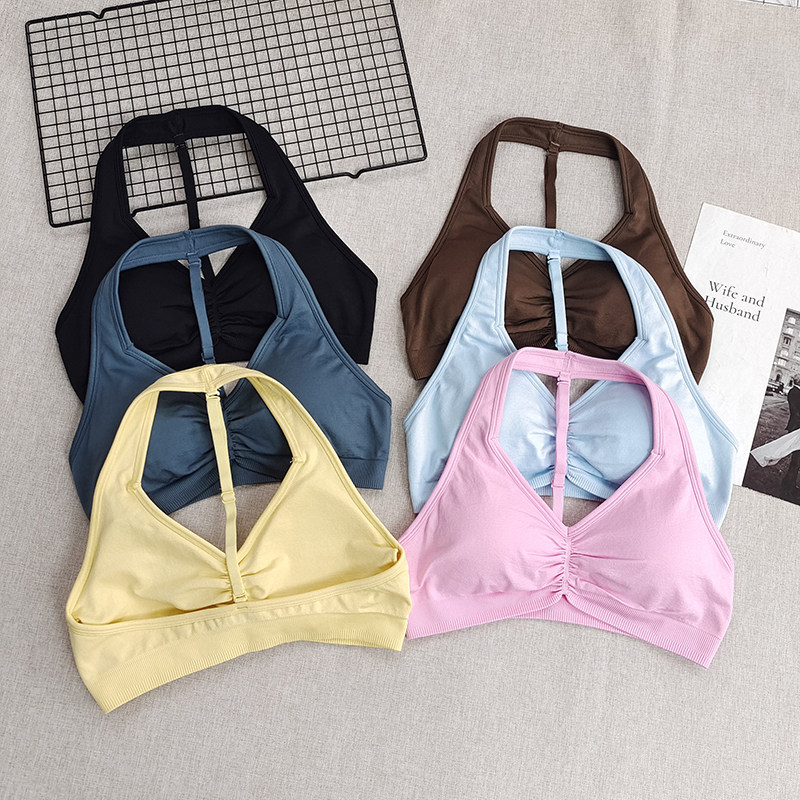 瑜伽文胸宽肩带可调节防震挂脖美背运动内衣速干健身背心带胸垫,运动服/休闲服装,运动文胸,淘宝优惠券,粉丝福利购,淘宝优惠卷