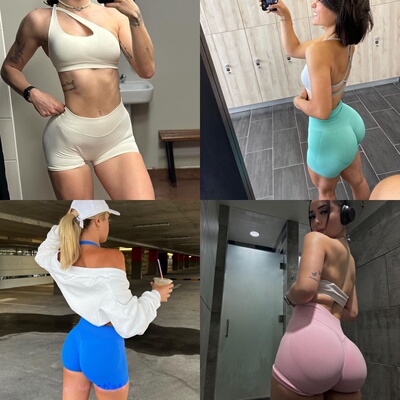 Impact蜜桃DFY系列提臀健身三分裤无标欧美风运动显臀蜜桃裤