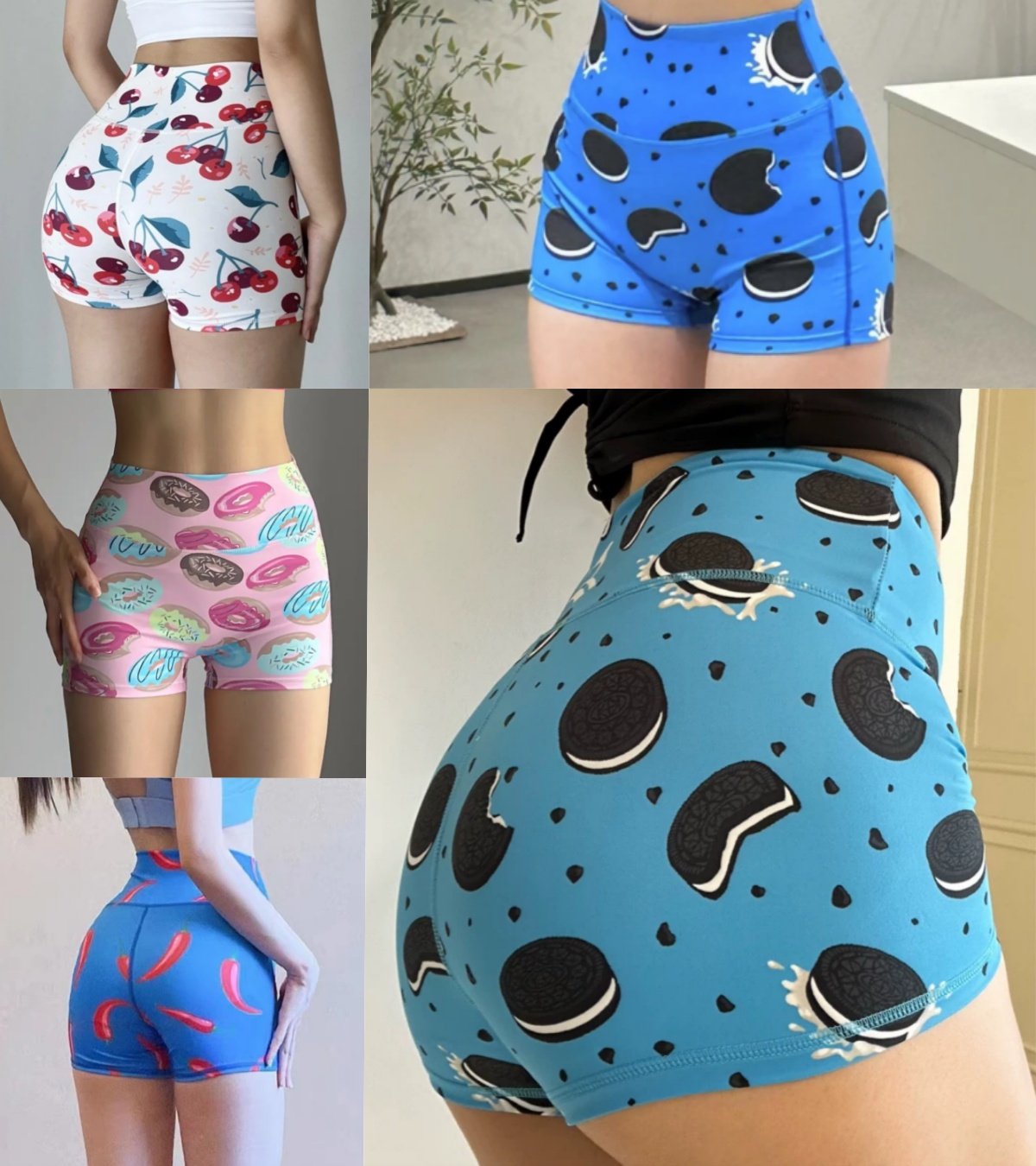 夏季新款水果印花健身短裤蜜桃臀速干女健身深蹲训练高腰运动三分,运动服/休闲服装,健身裤,淘宝优惠券,粉丝福利购,淘宝优惠卷