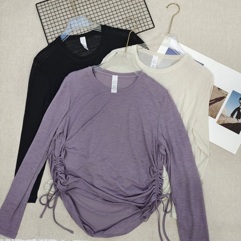 巨好看长袖新款竹节纱两侧抽绳宽松瑜伽背心普拉提健身运动罩衫,运动服/休闲服装,运动背心,淘宝优惠券,粉丝福利购,淘宝优惠卷