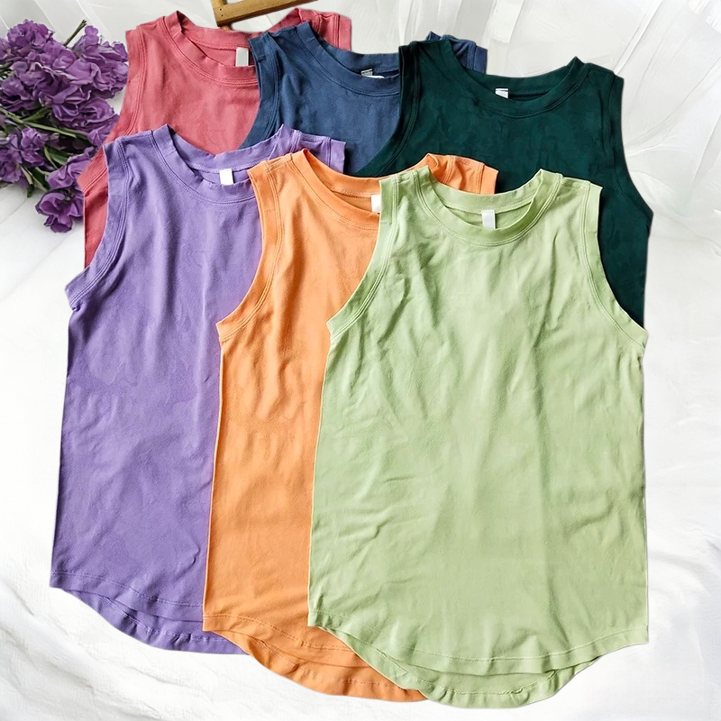 外贸大码无袖训练透气吸汗运动跑步速干健身T恤圆领休闲瑜伽背心