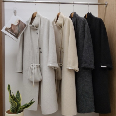 2025秋冬新款韩系双面羊绒大衣女中长款小个子高端羊毛呢外套女