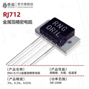 RJ712 RNG-1 金属箔采样电阻高频无感低温漂电阻 5PPM 精度0.01%