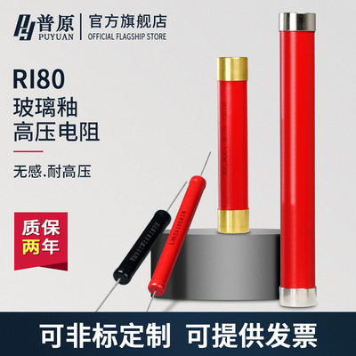 RI80大红袍高频无感绝缘耐压玻璃釉高压电阻 3W5W10W100M1M 兆欧R