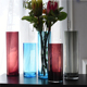 出口彩色直筒花瓶北欧简约富贵竹插花玻璃本色不褪色蓝色高桌面