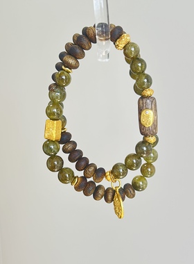 沉香碟珠沙弗莱手串双圈设计款女款单圈新中式饰品