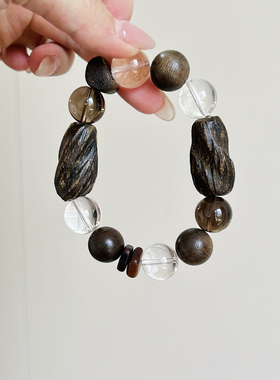 【白茶】天然白水晶茶水晶沉香手串女小众设计清冷款原创女手串