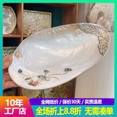 进口创意天然大贝壳托盘水果盘置物首饰收纳轻奢高端家居装 饰摆件