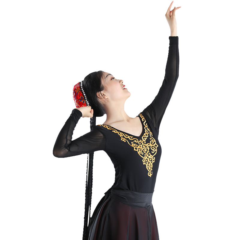 新疆舞蹈演出回族长袖练功服