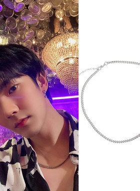 黑帮少爷爱上布塔Build同款六面磨平项链圈锁骨奶酷百搭金建成