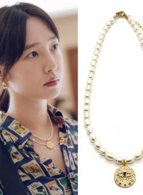 白百何我们的婚姻同款淡水镇守护之眼吊坠项链女轻奢高级感锁骨链