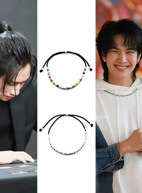 BBibleBuild同款钢珠彩珠伸缩绳手链环串圈金建成柏博新潮酷情侣
