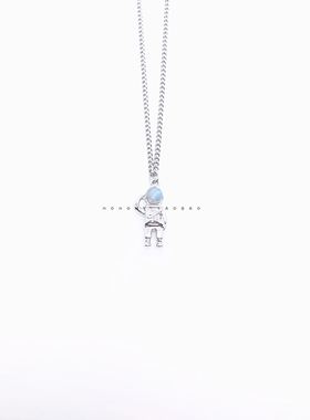 国潮风宇航员蹦迪长款百搭锁骨链