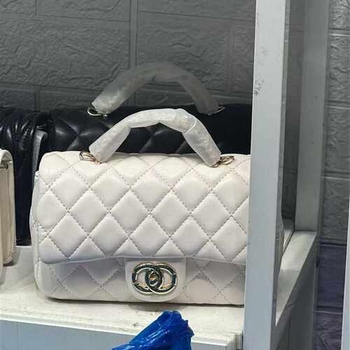 香港专柜正品小香风真皮菱格链条