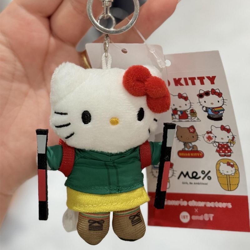 实拍-日本kitty猫me%联名睡袋公仔可爱挂件钥匙玩偶包包毛绒挂饰